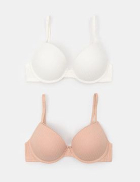 Reggiseni push-up in cotone 2 confezioni - multicolor