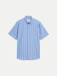 Oxford Hemd Gestreift Blau XXL