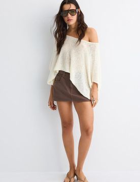 Basic-Cape-Strickpullover Vanille S