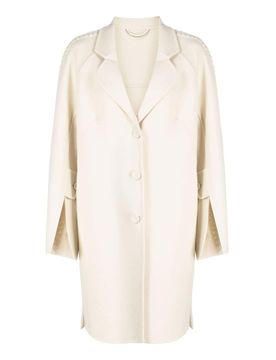 Cappotto in lana con revers dentellati