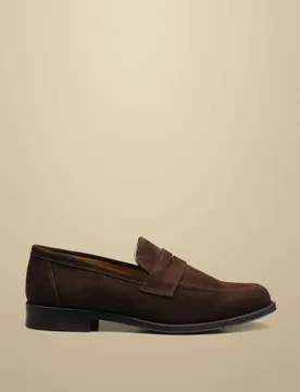 Leather Loafers Brown male - Charles Tyrwhitt - FashionsVida