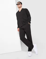 Seersucker Straight Pants - Herren, Schwarz - male - Size: M