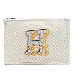 H Canvas Embroidered Electrique Flat Case