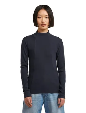 Maglietta A Manica Larga Con Collo Alto A Line Slim Fit Osaka Blue XS - G-Star - FashionsVida