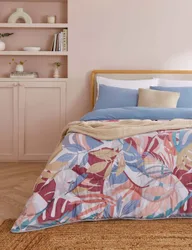 Palm Print 10.5 Tog Coverless Duvet & Pillowcase Multi