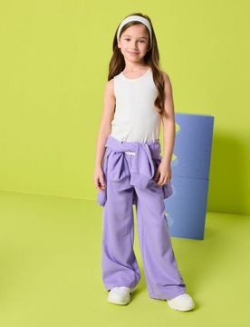 Pantaloni wide leg con miscela di viscosa Active - giacinto
