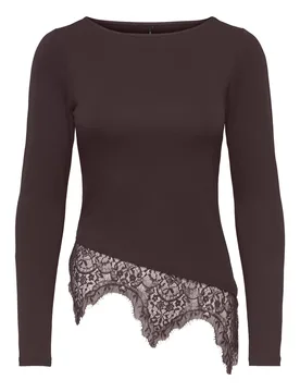 ONLLAILA L/ LACE MIX TOP JR NOO female - S - FashionsVida