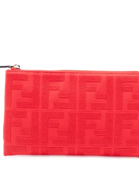 Zucca Embroidered Canvas Zip Pouch - Fendi - FashionsVida