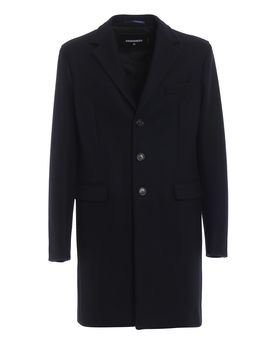 Cappotto monopetto in lana tecnica