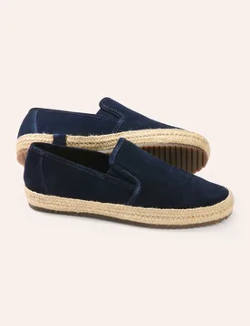 Espadrilles, noch offen: Größenlauf, Farbe Blau, 42, hochwertiges Veloursleder 2-Komponenten-Sohle Herren - Walbusch - FashionsVida