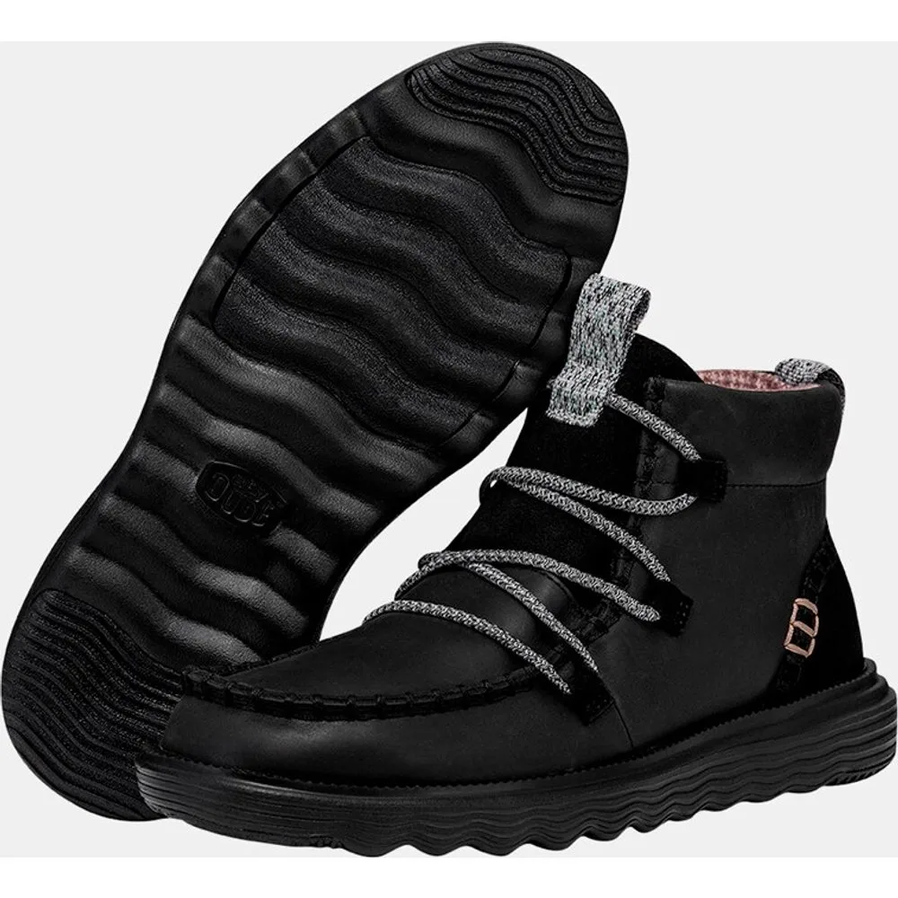 Botines de mujer de piel y cordones elásticos - HeyDude - FashionsVida
