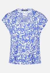 Bluse mit floralem Muster Blau 42