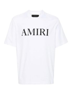 T-shirt in cotone con stampa logo frontale