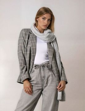 Sciarpa con miscela di lana - grigio chiaro