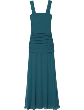 Vestido midi con cuerpo drapeado y falda de gasa - The-Are - FashionsVida