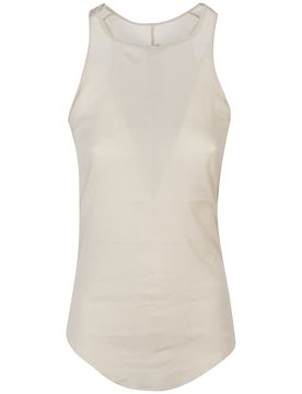 Sleeveless Mini Tank Top with Curved Hem and Signature Back Detail