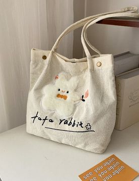 Bolso de compras con botón a presión con estampado de letras y dibujos animados, bolso de mano grande y de moda, mejores ideas de inspiración para