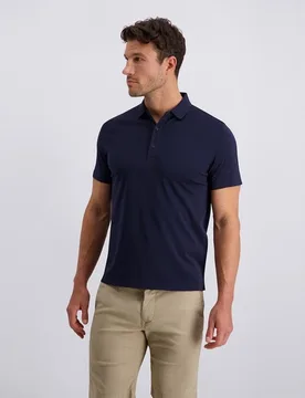 Polo de hombre regular fit algodón mercerizado liso - Pierre Cardin - FashionsVida