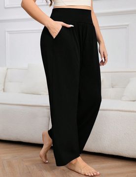 Pieza Pantalones deportivos sin cinturón para mujer de talla grande; pantalones versátiles de talla grande que combinan con todo, adecuados para uso