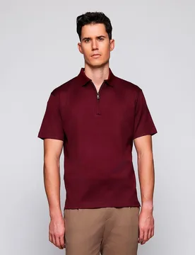Polo manga corta de hombre con cremallera Tallas Grandes - Mirto - FashionsVida