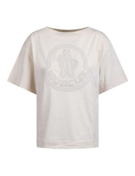 Moncler T-Shirt Con Logo Ricamato