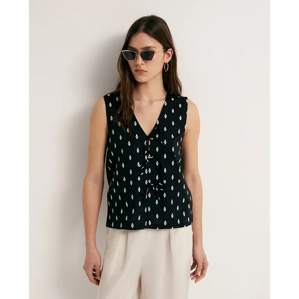 Sfera - Camiseta bordado lazadas - Sfera - FashionsVida