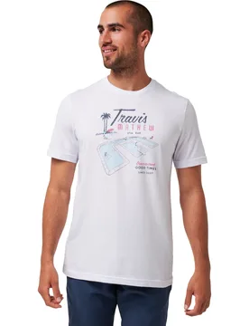 T-Shirt On Vacation, weiss s - TravisMathew - FashionsVida