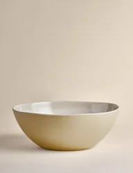 Linen Reactive Picnic Serving Bowl Natural