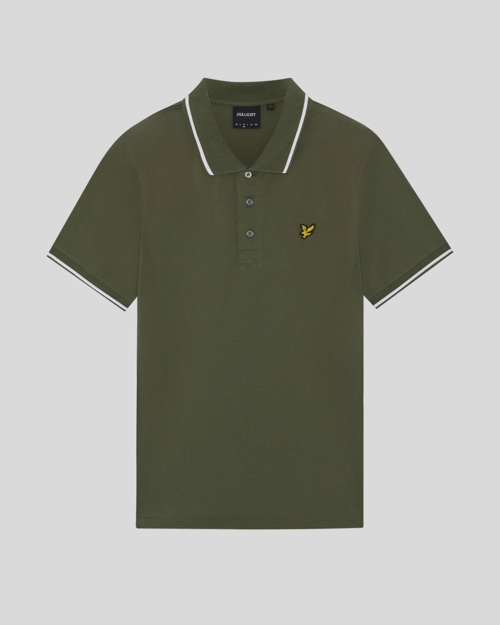 Men's Tipped Polo Shirt True olive/ White - Lyle & Scott - FashionsVida