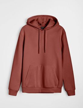 Felpa basic con cappuccio - carminio