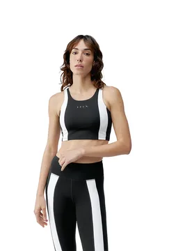 Haut De Sport Maintien Moyen Bindi Black/White S - Born Living Yoga - FashionsVida