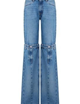 Wide Leg Denim Jeans with Unique Side Details