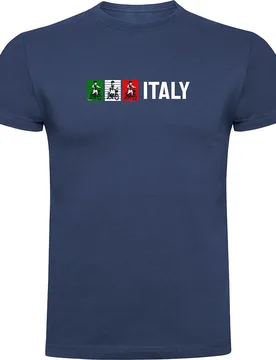 Maglietta A Maniche Corte Italy Denim Blue - Kruskis - FashionsVida