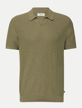 RED LABEL Poloshirt iin Flammgarnstruktur Grün 3XL