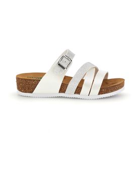 Ciabatte bianche con sottopiede in pelle 293A410SR 38