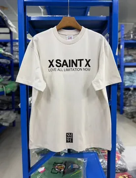 White Summer Minimalist SAINT Comfortable Versatile Letter Print Loose-fitting Cotton Soft Men's Women's T-shirt - Aliexpress - FashionsVida