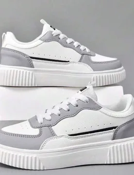 Nuevas Zapatillas Deportivas Casuales de Caña Baja para Hombre Estilo Coreano Suela Gruesa Unisex Blanco Gris Zapatos Casuales Ligeros para Uso Diari - Shein - FashionsVida