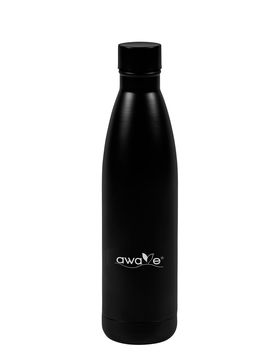 AWAVE Thermo Trinkflasche 500 ml Edelstahl Schwarz matt