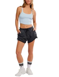 Knockout Cotton Rich High Waisted Shorts Black female
