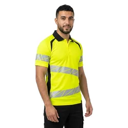 Polo à Manches Courtes Accelerate Safe 19083 Hi-Vis Yellow / Black XL