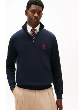 Sudadera de caballero sin capucha con cierre de media cremallera - Tommy Hilfiger - FashionsVida