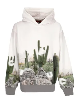 Felpa Leggera Cappuccio Uomo Cactus Hoodie Brown - Acupuncture - FashionsVida