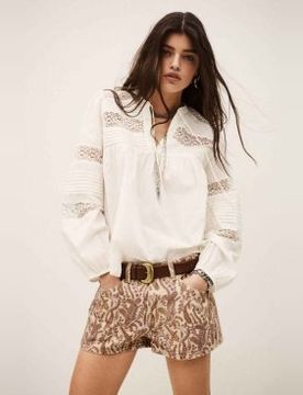 Para mujer. 1E26NAMI Blusa Nami (34), Casual, Algodón, Manga larga
