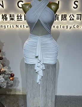 High-end new fashionable bodycon dress, summer party dress, sleeveless tassel party sexy women's clothing-GZXX325 - Aliexpress - FashionsVida