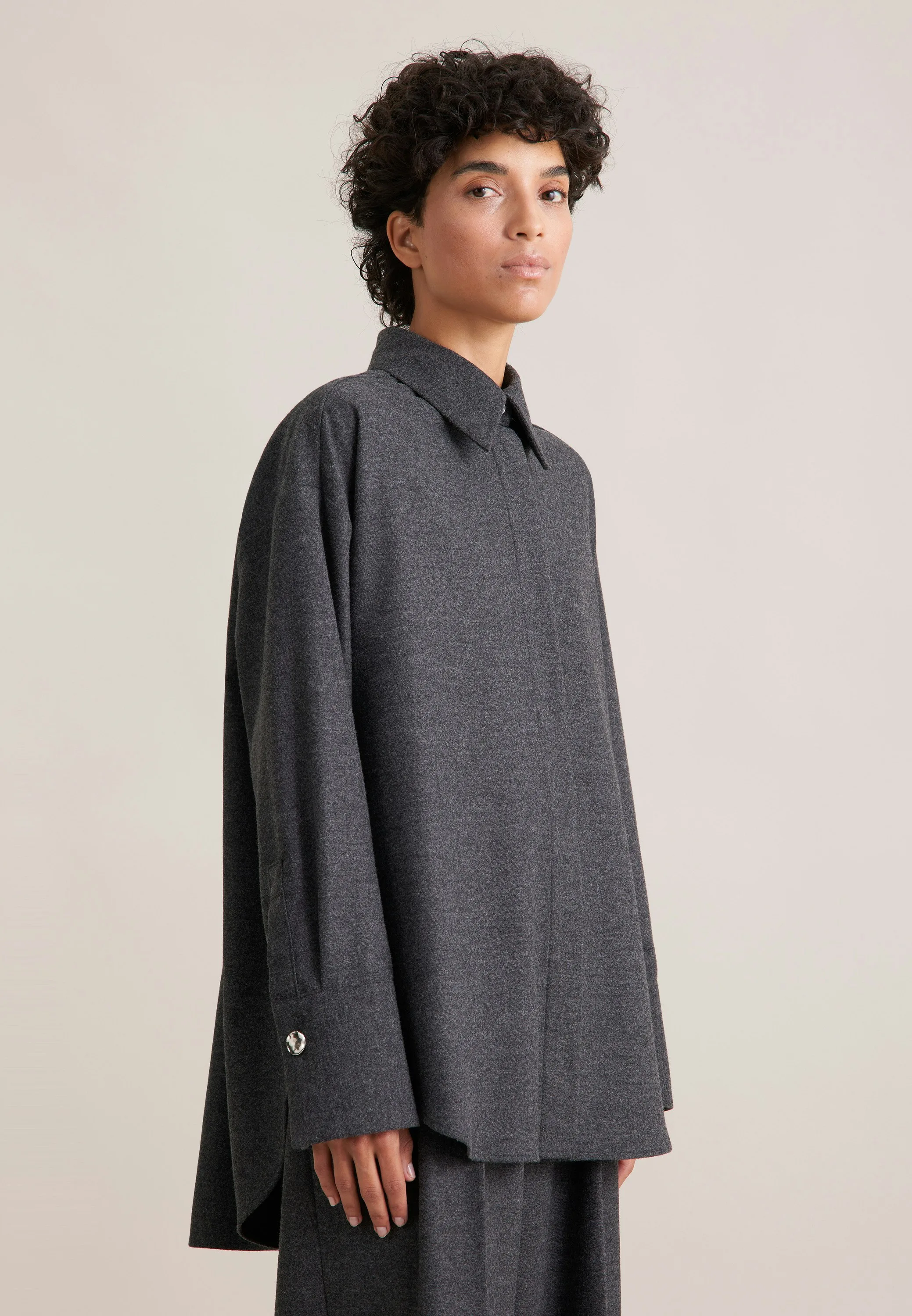 THE GRACE Oversized Bluse aus Flanell Grau 34 - Seidensticker.com - FashionsVida