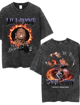 Washed Vintage Rapper Lil Wayne I Am Not A Human Being Graphic T-shirts Men Women Fashion Hip Hop Short Sleeve Oversized T Shirt - Aliexpress - FashionsVida