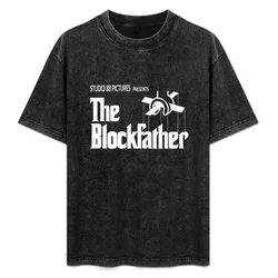 The Blockfather T-Shirt Minimalist Plain Crew Neck T-Shirt