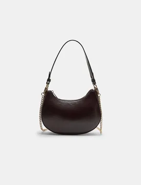 Mondförmige Schultertasche mit Kette Braun OS - Stradivarius - FashionsVida