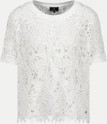 Pullover mit Spitzenmuster Weiß 42