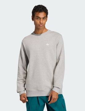 Felpa GIROCOLLO TREFOIL ESSENTIALS IN FRENCH TERRY S Medium Grey Heather